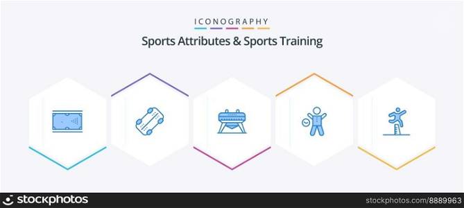 Sports Atributes And Sports Training 25 Blue icon pack including jumping. man. gymnastic. health. gym