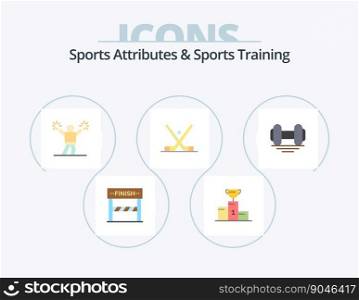 Sports Atributes And Sports Training Flat Icon Pack 5 Icon Design. sticks. ice. goblet. hockey. fan