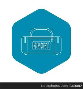 Sports bag icon. Outline illustration of sports bag vector icon for web. Sports bag icon, outline style