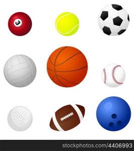Sports balls2. Set of sports balls. A vector illustration