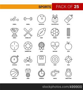 Sports Black Line Icon - 25 Business Outline Icon Set