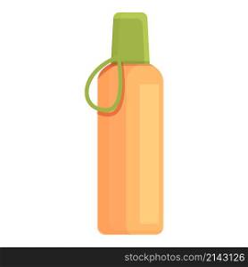 Sports bottle icon cartoon vector. Metal flask. Thermo plastic. Sports bottle icon cartoon vector. Metal flask