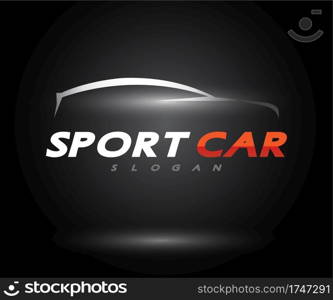 Sports Car Logo company, abstract car design concept automotive vector Illustration