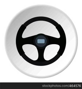 Sports car steering wheel icon in flat circle isolated vector illustration for web. Sports car steering wheel icon circle