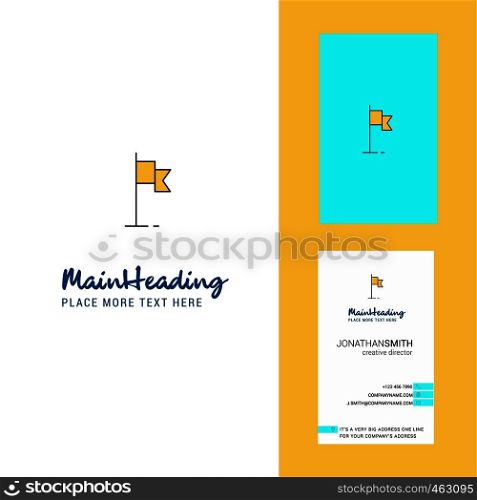 Sports flag Creative Logo and business card. vertical Design Vector
