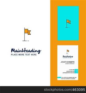 Sports flag Creative Logo and business card. vertical Design Vector
