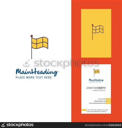 Sports Flag Creative Logo and business card. vertical Design Vector