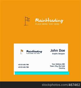 Sports flag logo Design with business card template. Elegant corporate identity. - Vector