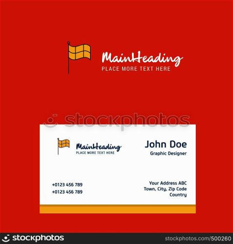 Sports Flag logo Design with business card template. Elegant corporate identity. - Vector