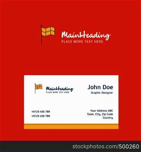 Sports Flag logo Design with business card template. Elegant corporate identity. - Vector
