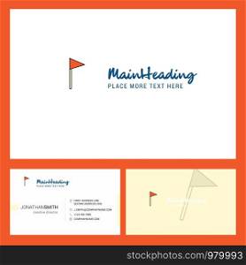 Sports Flag Logo design with Tagline & Front and Back Busienss Card Template. Vector Creative Design