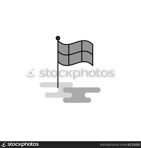 Sports Flag Web Icon. Flat Line Filled Gray Icon Vector