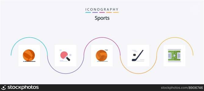 Sports Flat 5 Icon Pack Including snow. ice. ping pong. hockey. sport
