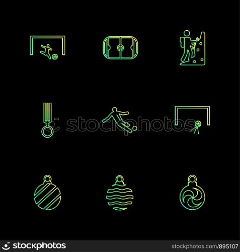 sports , games , atheletes , balls , fitness , football , fifa , russia , cricket , ball , bat , wicket, gym , tennis , running, race , hurdles , shoes , flag , icon, vector, design, flat, collection, style, creative, icons
