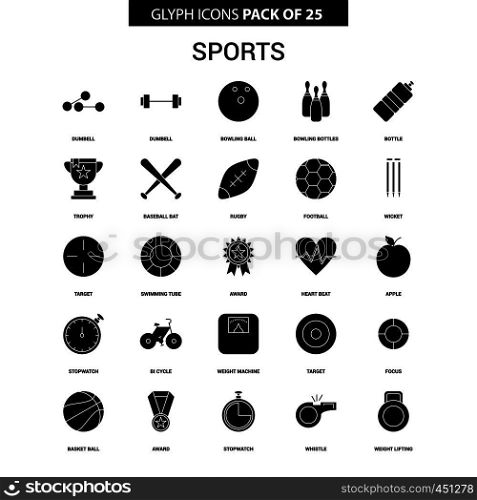 Sports Glyph Vector Icon set