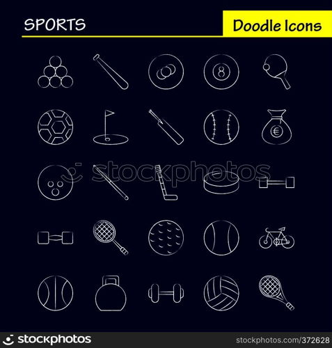 Sports Hand Drawn Icon for Web, Print and Mobile UX/UI Kit. Such as  Baseball, Stick, Bat, Sports, Bat, Cricket Bat, Cricket, Pictogram Pack. - Vector