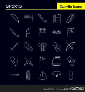 Sports Hand Drawn Icon for Web, Print and Mobile UX/UI Kit. Such as: Bottle, Energy, Green, Drink, Fencing, Sport, Sword, Energy, Pictogram Pack. - Vector