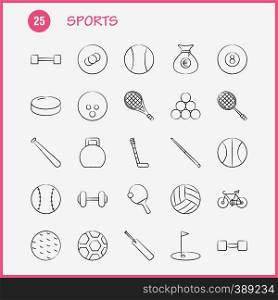 Sports Hand Drawn Icon for Web, Print and Mobile UX/UI Kit. Such as: Baseball, Stick, Bat, Sports, Bat, Cricket Bat, Cricket, Pictogram Pack. - Vector