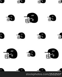 Sports Helmet Icon Seamless Pattern, Head Gear, Head, Face Protective Equipment Used In Sports Vector Art Illustration