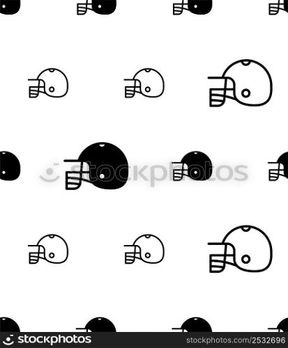 Sports Helmet Icon Seamless Pattern, Head Gear, Head, Face Protective Equipment Used In Sports Vector Art Illustration