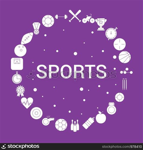 Sports Icon Set. Infographic Vector Template