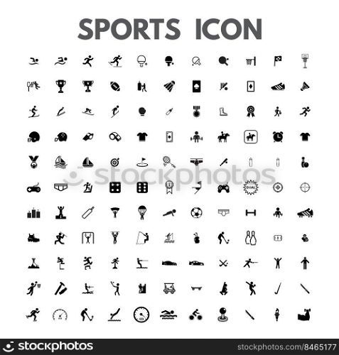 sports icon set vector art illustration
