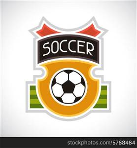 Sports illustration soccer football stylized decorative badge.