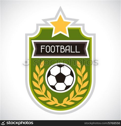 Sports illustration soccer football stylized decorative badge.