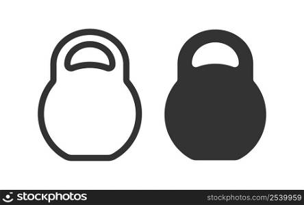 Sports kettlebell icon. Weitgh illustration symbol. Sign gym vector.