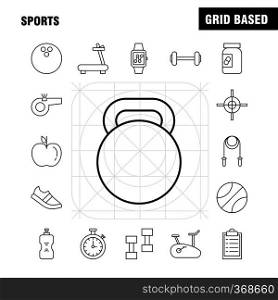 Sports Line Icon for Web, Print and Mobile UX/UI Kit. Such as  Basketball, Basketball Ball, Ball, Game, Sports, Award, Medal, Pictogram Pack. - Vector