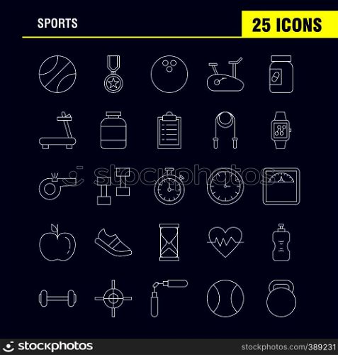 Sports Line Icon for Web, Print and Mobile UX/UI Kit. Such as: Basketball, Basketball Ball, Ball, Game, Sports, Award, Medal, Pictogram Pack. - Vector