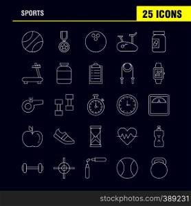 Sports Line Icon for Web, Print and Mobile UX/UI Kit. Such as: Basketball, Basketball Ball, Ball, Game, Sports, Award, Medal, Pictogram Pack. - Vector