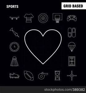 Sports Line Icon for Web, Print and Mobile UX/UI Kit. Such as: Football, Football Shoes, Shoes, Sports, Sports Shoes, Heart, Pictogram Pack. - Vector