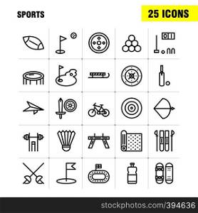 Sports Line Icon Pack For Designers And Developers. Icons Of Mat, Sport, Sports, Yoga, Billiards, Pool, Snooker, Sport, Vector