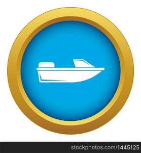 Sports powerboat icon blue vector isolated on white background for any design. Sports powerboat icon blue vector isolated