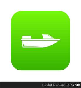 Sports powerboat icon digital green for any design isolated on white vector illustration. Sports powerboat icon digital green