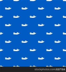 Sports powerboat pattern repeat seamless in blue color for any design. Vector geometric illustration. Sports powerboat pattern seamless blue