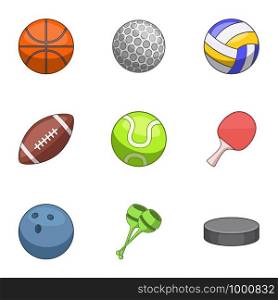 Sports shell icons set. Cartoon set of 9 sports shell vector icons for web isolated on white background. Sports shell icons set, cartoon style