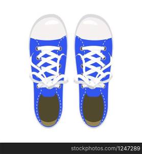 Sports shoes, gym shoes, keds blue colors. Sports shoes, gym shoes, keds, blue colors, for sports and in daily life, fashion, vector, illustration, isolated