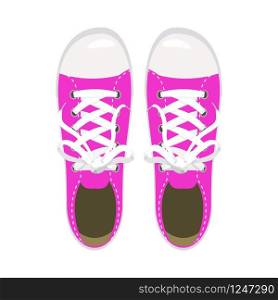Sports shoes, gym shoes, keds pink colors. Sports shoes, gym, keds, pink colors, for sports and in daily life, fashion, vector, illustration, isolated
