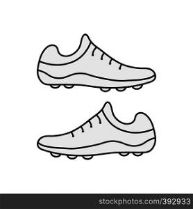 Sports shoes, running and football boots, flat design.