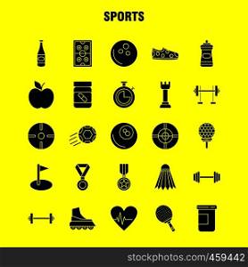 Sports Solid Glyph Icon for Web, Print and Mobile UX/UI Kit. Such as: Boarding, Skateboard, Skating, Sports, Shooting, Shooting Board, Sports, Pictogram Pack. - Vector