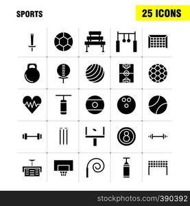 Sports Solid Glyph Icon Pack For Designers And Developers. Icons Of Ball, Golf, Tee, Sports, Cricket, Stumps, Wicket, Sports, Vector