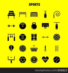 Sports Solid Glyph Icon Pack For Designers And Developers. Icons Of Ball, Golf, Tee, Sports, Cricket, Stumps, Wicket, Sports, Vector