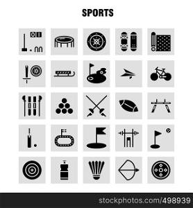 Sports Solid Glyph Icon Pack For Designers And Developers. Icons Of Mat, Sport, Sports, Yoga, Billiards, Pool, Snooker, Sport, Vector