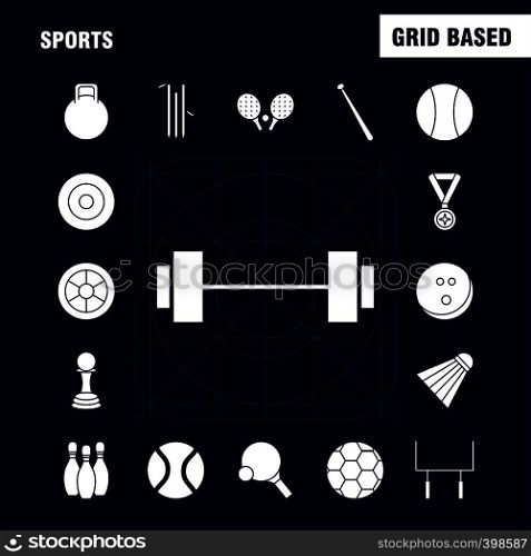 Sports Solid Glyph Icons Set For Infographics, Mobile UX/UI Kit And Print Design. Include: Wheel, Car, Vehicle, Travel, Flag, Sports Flag, Flags, Eps 10 - Vector