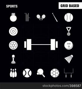 Sports Solid Glyph Icons Set For Infographics, Mobile UX/UI Kit And Print Design. Include: Wheel, Car, Vehicle, Travel, Flag, Sports Flag, Flags, Eps 10 - Vector