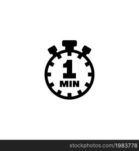 Sports Stopwatch, Countdown Timer. Flat Vector Icon illustration. Simple black symbol on white background. Sports Stopwatch, Countdown Timer sign design template for web and mobile UI element. Sports Stopwatch, Countdown Timer Flat Vector Icon