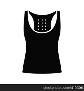 Sports tank top glyph icon. Sleeveless t-shirt. Silhouette symbol. Negative space. Vector isolated illustration. Sports tank top glyph icon