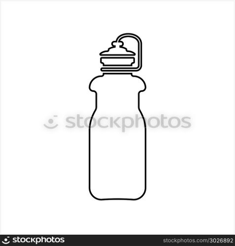 Sports Water Bottle Icon Vector Art Illustration. Sports Water Bottle Icon